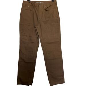 Eddie Bauer Mountain Ops Flex Pants 33×32 Tan Canvas Work Utility GORPCORE